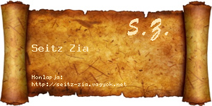 Seitz Zia névjegykártya
